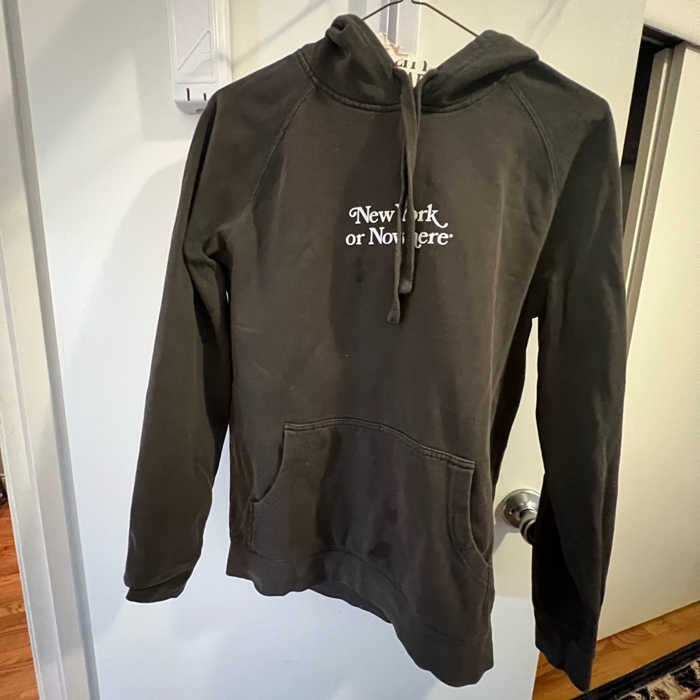 Dark grey Hoodie with White Text